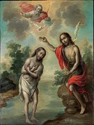 The Baptism of Christ #1 Painting by Nicolas Enriquez