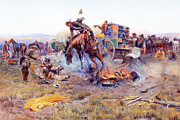 The Camp Cook's Troubles #1 Painting by Charles Marion Russell