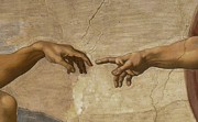 The Creation of Adam Detail #2 Painting by Michelangelo