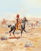 Through the Alkali #1 Painting by Charles Marion Russell