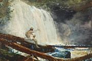 Waterfall in the Adirondacks #1 Painting by Winslow Homer