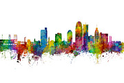 Winston-Salem North Carolina Skyline #1 Digital Art by Michael Tompsett
