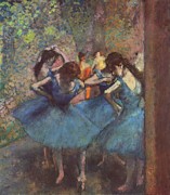 Dancers in Blue Painting by Edgar Degas