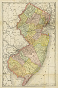 1890 Historical New Jersey Map in Color Photograph by Toby McGuire 1890 Historical New Jersey Map in Color Photograph by Toby McGuire
