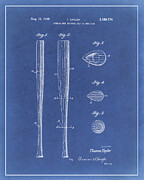 1939 Streamlined Baseball Bat Patent Blueprint Digital Art by Dale Kincaid