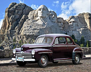 1947 Ford Coupe at Mt. Rushmore Photograph by Ron Long