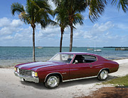 1972 Chevelle on Useppa Beach Photograph by Ron Long