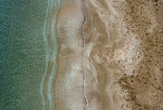 Aerial view drone of empty tropical sandy beach with golden sand. Seascape background #3 Photograph by Michalakis Ppalis