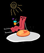 Bacon Eggs Funny Egg Crispy Breakfast #2 Digital Art by Toms Tee Store