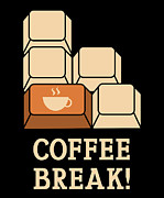 Coffee Break Keyboard Key Caffeine Lover Relatable #2 Digital Art by Toms Tee Store