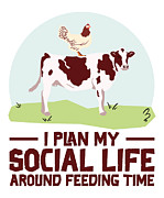 Cow Farming Chicken Rancher Agriculture #2 Digital Art by Toms Tee Store