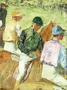 Four Jockeys #3 Painting by Edgar Degas
