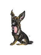 German Shepherd #2 Drawing by John LaFree