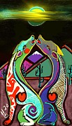 2 Heart Moon Digital Art by Hans Magden