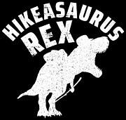 Hikeasaurus Rex Tyrannosaurus Rex Hiking Nature #2 Digital Art by Mister Tee