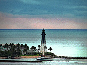Lighthouse at Hillsboro Beach in Florida #1 Photograph by Corinne Carroll