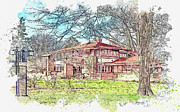 .2 Millikin Place, Edward P. Irving House, Decatur, Illinois _1 #2 Painting by Celestial Images .2 Millikin Place, Edward P. Irving House, Decatur, Illinois _1 #2 Painting by Celestial Images