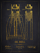 Oil Drill Patent #2 Drawing by Aged Pixel