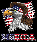 Patriotic Mullet Eagle Independence Day July 4th #2 Digital Art by Mister Tee