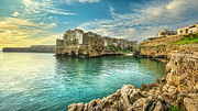 Polignano a Mare village at sunrise, Bari, Apulia, Italy. #2 Photograph by Stefano Orazzini