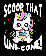 Rainbow Cute Unicorn Ice Cream Lover Mythical #2 Digital Art by Toms Tee Store