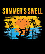 Surf Tropical Surfing Summer Surfboard Sports #2 Digital Art by Toms Tee Store
