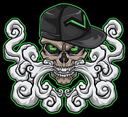 Vaping Skull Cloud Chaser Undead Vaper #2 Digital Art by Mister Tee