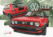 VW Golf GTI #2 Painting by Yoshiharu Miyakawa