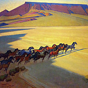 Wild Horses of Nevada #2 Painting by Maynard Dixon