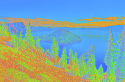 Wizard Island in Crater Lake Oregon #2 Digital Art by Bruce Block