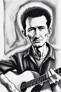 Woody Guthrie, Music Legend #2 Drawing by Sarah Kirk