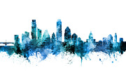 Austin Texas Skyline #26 Digital Art by Michael Tompsett