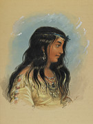 A Young Woman of the Flat Head Tribe #3 Painting by Alfred Jacob Miller