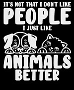 Animal Lover Introvert Pet Cat Dog Lover Social Distancing #3 Digital Art by Toms Tee Store