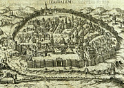 Antique Map of Jerusalem #3 Drawing by Vintage Maps