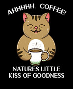 Cats and coffee cat lover coffee lover #3 Digital Art by Toms Tee Store