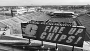 Central Michigan University Chippewas Kelly Shorts Football Stadium in black and white #3 Photograph by Eldon McGraw