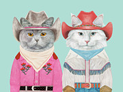Cowboy Cats #3 Painting by Animal Crew
