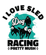 Husky Sledding Sled Dog Racing Alaskan Racers #3 Digital Art by Toms Tee Store