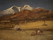 Indian Encampment - Evening #4 Painting by Albert Bierstadt