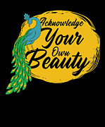 Peacock Inspirational Beauty Bird Owner Positivity #3 Digital Art by Toms Tee Store