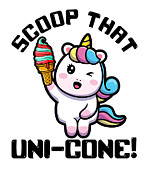 Rainbow Cute Unicorn Ice Cream Lover Mythical #3 Digital Art by Toms Tee Store