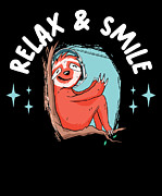 Relax Smile Sloth Lazy Chill #3 Digital Art by Toms Tee Store