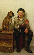 Teasing The Pup #3 Painting by John George Brown