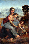 The Virgin and Child with Saint Anne #3 Painting by Leonardo da Vinci