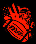 American Football Flag Patriotic Sports Football Player #4 Digital Art by Toms Tee Store