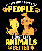 Animal Lover Introvert Pet Cat Dog Lover Social Distancing #4 Digital Art by Toms Tee Store