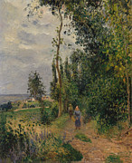 Cote des Grouettes, near Pontoise. #4 Painting by Camille Pissarro