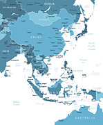 East Asia Map #4 Drawing by Pop_jop