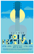Folk festival art deco style poster design template #4 Drawing by JDawnInk